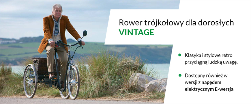 baner przedstawiający rower rehabilitacyjny trojkolowy dla doroslych